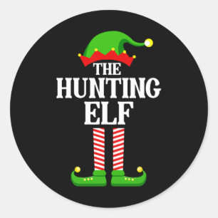 Jäger Elf Familie Matching Group Weihnachten Runder Aufkleber