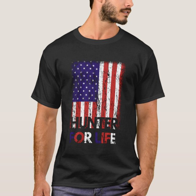 Jäger für den Lebensgefährten Flaggenstaat USA Fis T-Shirt (Vorderseite)