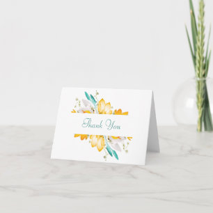 Jäger Green und Gold floral geklappt Danke Karte