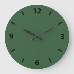 Jäger Green Wall Clock mit schwarzen Zahlen Große Wanduhr