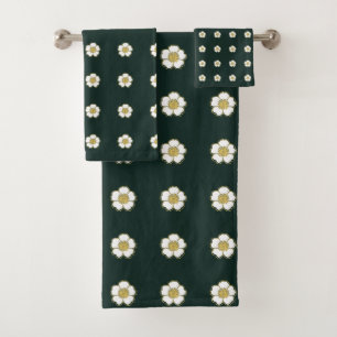 Jäger, grün, gelb und weiß Buttercup-Blume Badhandtuch Set