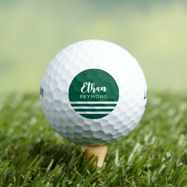 Jäger-grüner Golfer mit 3 Streifen Golfball (Insitu T-Shirt)