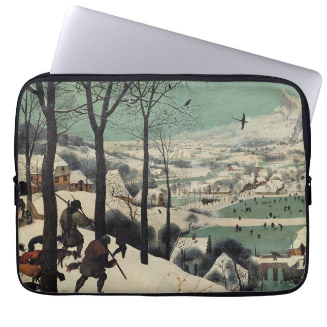 Jäger im Schnee, berühmtes Kunstwerk, Laptopschutzhülle (Vorderseite)