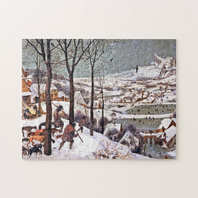 Jäger im Schnee, Pieter Bruegel der Ältere Puzzle (Horizontal)