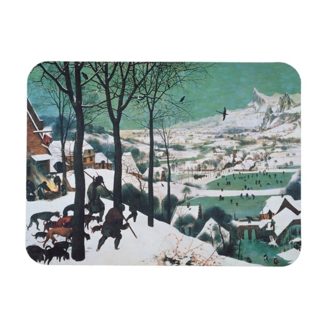 Jäger im Schnee von Bruegel Magnet (Horizontal)