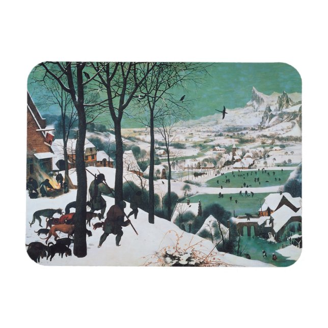 Jäger im Schnee von Bruegel Magnet (Horizontal)