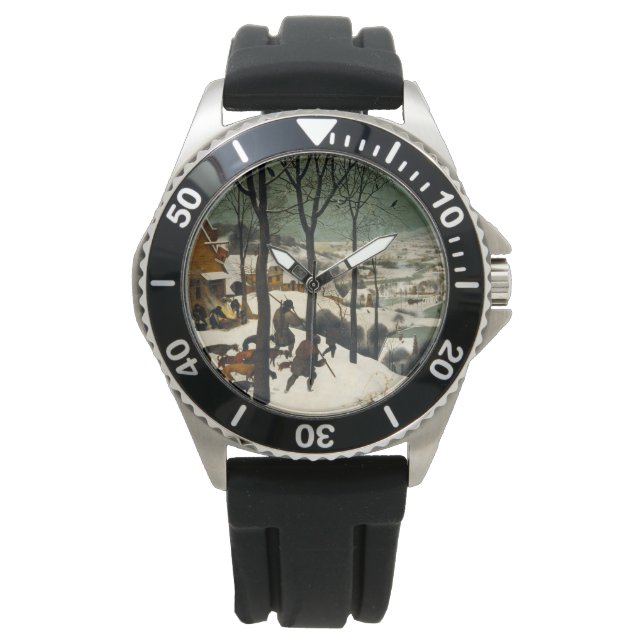 Jäger im Schnee (von Pieter Bruegel dem Älteren) Armbanduhr (Vorderseite)