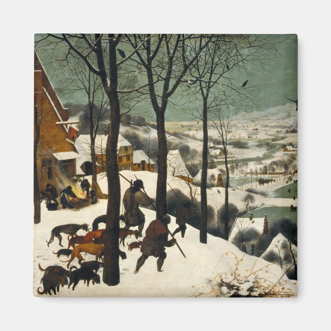 Jäger im Schnee (von Pieter Bruegel dem Älteren) Magnet (Vorne)