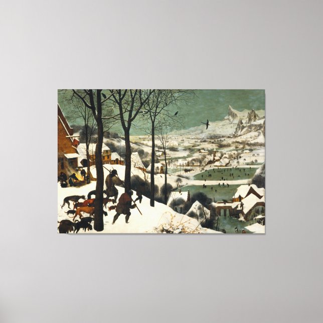 Jäger im Schnee von Pieter Bruegel der Ältere Leinwanddruck (Vorderseite)