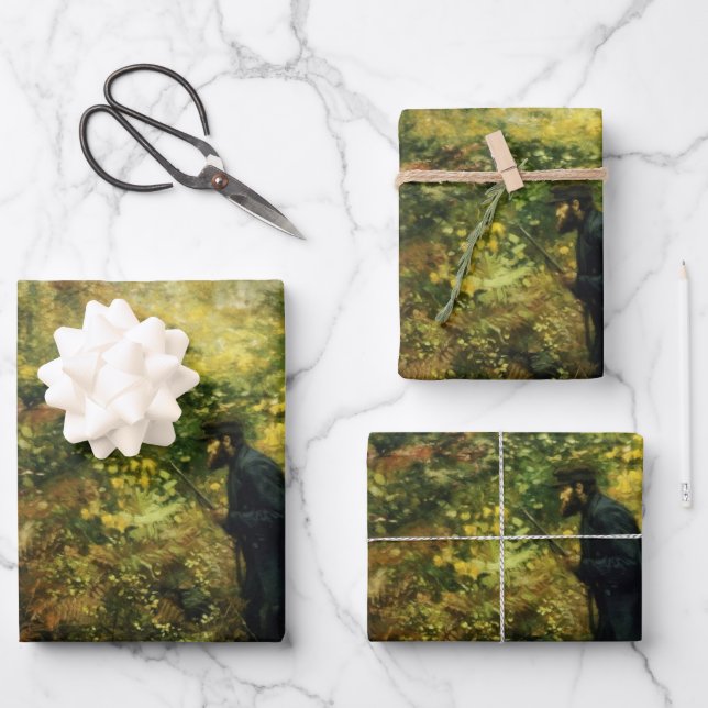 Jäger im Wald (von H.A. Brendekilde) Geschenkpapier Set (Vorderseite)