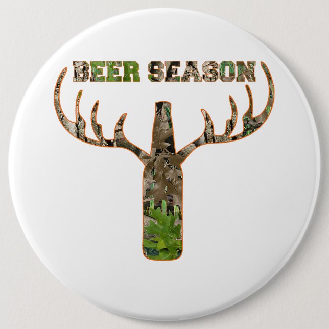Jäger in der Biersaison - Geschenk für Jäger Button (Vorderseite)