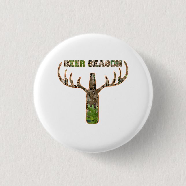 Jäger in der Biersaison - Geschenk für Jäger Button (Vorderseite)
