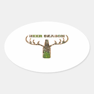 Jäger in der Biersaison - Geschenk für Jäger Ovaler Aufkleber