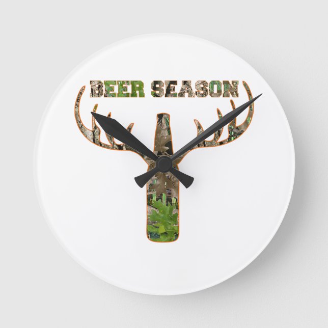 Jäger in der Biersaison - Geschenk für Jäger Runde Wanduhr (Vorderseite)