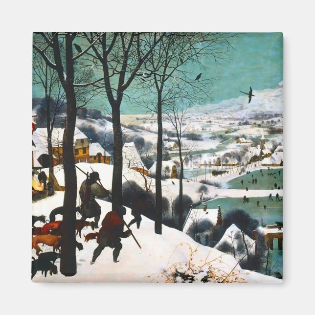 Jäger in der Schneelandschaft Pieter Bruegel Magnet (Vorne)