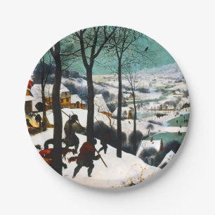 Jäger in der Schneelandschaft Pieter Bruegel Pappteller