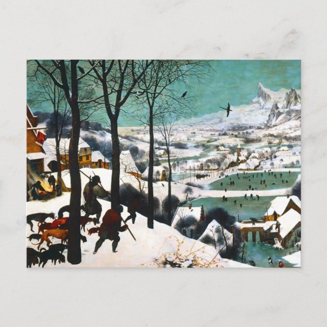 Jäger in der Schneelandschaft Pieter Bruegel Postkarte (Vorderseite)
