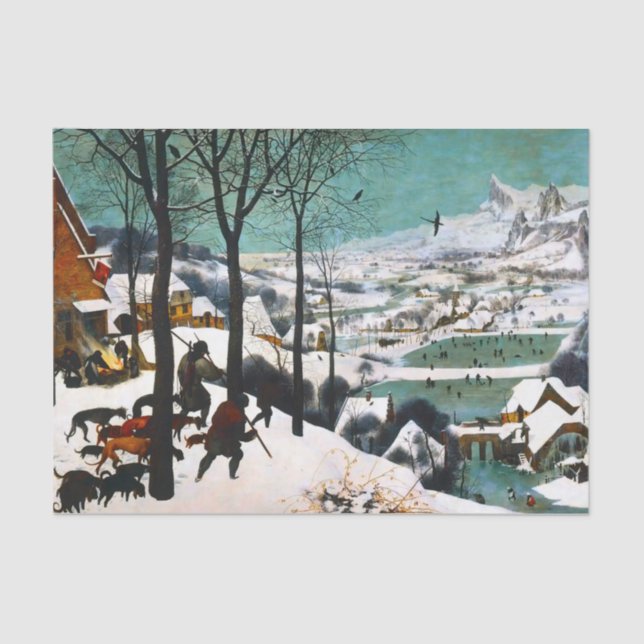 Jäger in der Schneelandschaft Pieter Bruegel Seidenpapier (Vorderseite)