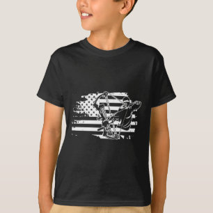 Jäger-Jagdgewächse-Retro-amerikanische Flaggenmänn T-Shirt