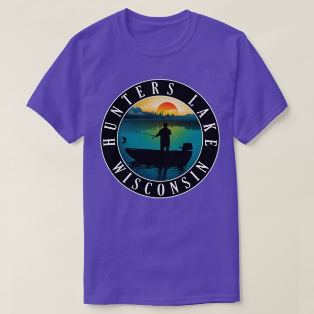 Jäger Lake Wisconsin Fischerei T-Shirt (Design vorne)