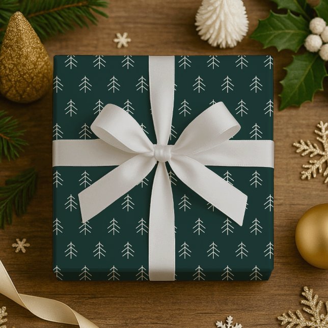 Jäger | Modernes Baummuster Geschenkpapier (Von Creator hochgeladen)