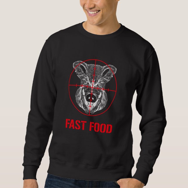 Jäger Reticle Fast Food Hunting Wild Boar Sweatshirt (Vorderseite)