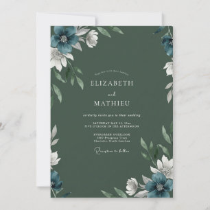 Jäger-Schiefer-Anemonen-Hochzeit Einladung