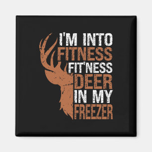 Jäger-Shirt Ich bin in Fitness Deer Freezer Funny Magnet