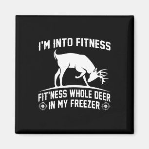 Jäger-Shirt Ich bin in Fitness Deer Freezer Funny Magnet