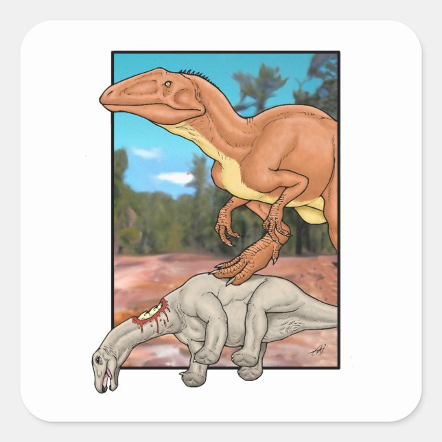 Jäger und Beute Quadratischer Aufkleber (Vorderseite)