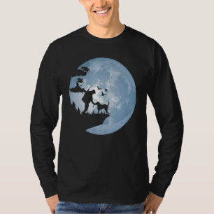 Jäger und Hundemond Silhouette Männer jagen T-Shirt