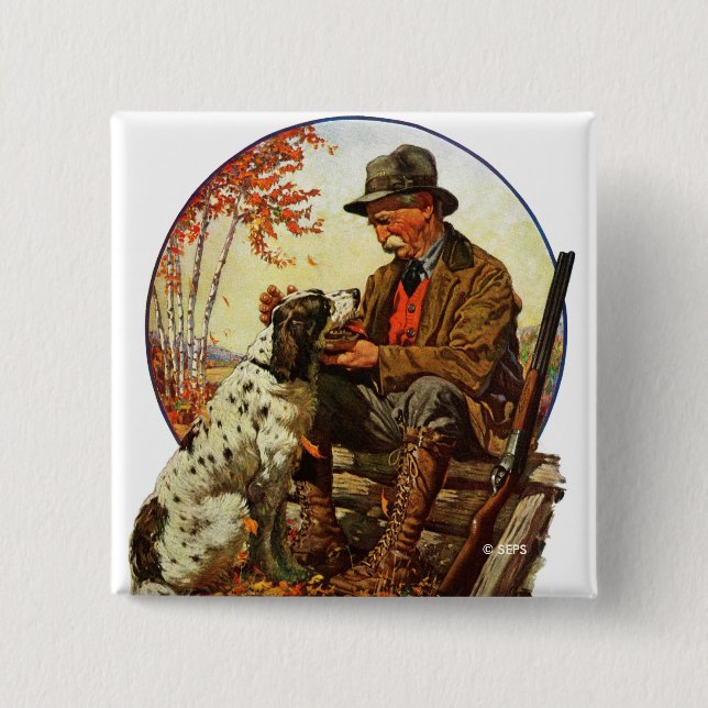 Jäger und Spaniel Button (Vorderseite)