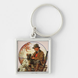 Jäger und Spaniel Schlüsselanhänger