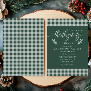 Jäger und Weißbüffel-Karo-Thanksgiving-Essen Einladung