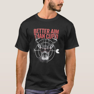 Jäger Valentinstag Hirsch mit Herzbrille Lustig T-Shirt