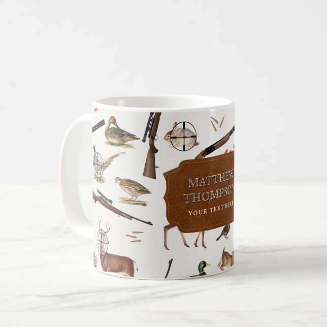 Jäger-Wildnis-Outdoor-Muster Kaffeetasse (Vorderseite Links)