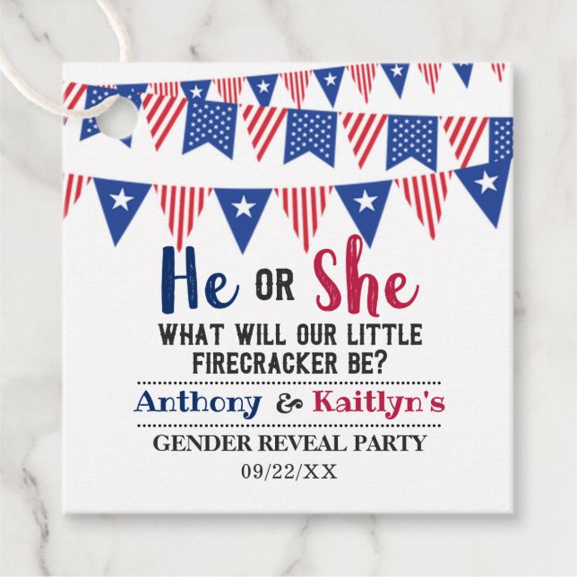 Jägerfahnen 4. Juli Party Geschenkanhänger (Vorderseite)