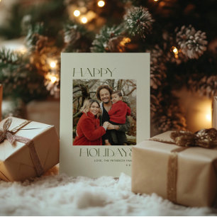 Jägergrün Frohe Feiertage Foto Feiertagskarte