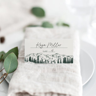 Jägergrün Hochzeit der Bergketten Platzkarte