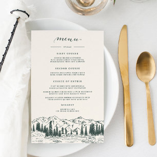 Jägergrün Hochzeitsmenü für Bergketten