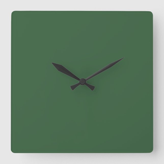 Jägergrün Quadratische Wanduhr (Vorderseite)