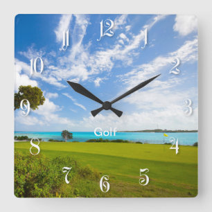 Jägergrün Quadratische Wanduhr