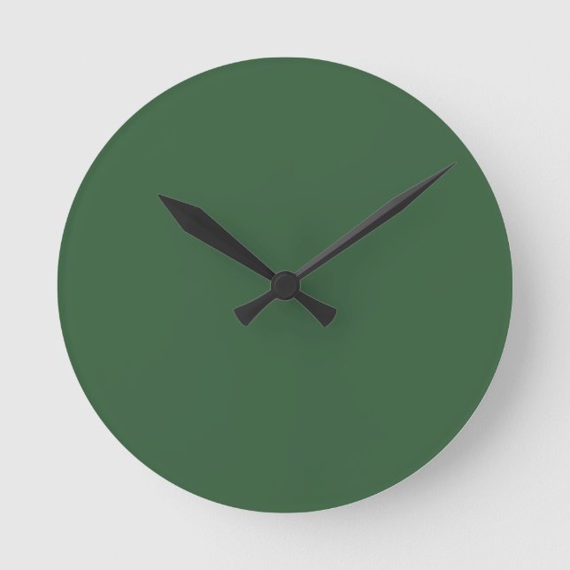 Jägergrün Runde Wanduhr (Vorderseite)