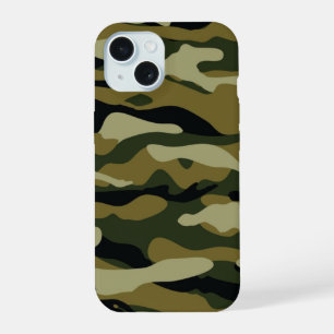 Jägergrün-Tarnmuster iPhone 15 Hülle