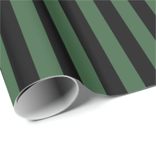 Jägergrün und schwarzer Streifen Geschenkpapier