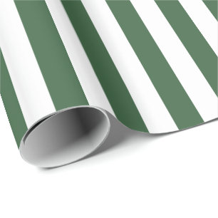 Jägergrün und weiß gestreift geschenkpapier
