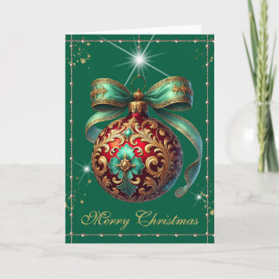 Jägergrün Vintage-Weihnachtsschmuck Feiertagskarte