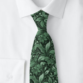 Jägergrüne botanische Batik-Krawatte Krawatte