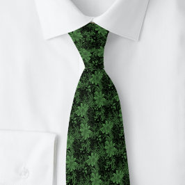Jägergrüne Floral Batik Krawatte