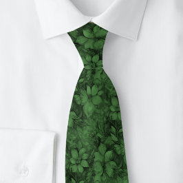 Jägergrüne Floral Krawatte
